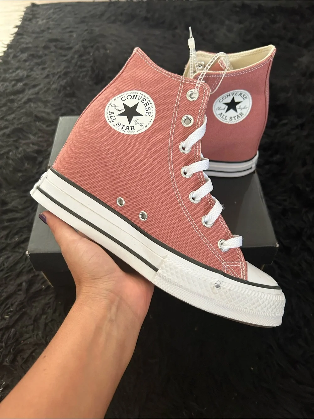CONVERSE Chuck Taylor all star wedge platform lace up shoes sneakers sz 7.5 new